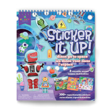 Tarra It Up! - Dinos Go to Space - Uudelleenasennettavat tarrat, joissa on 8 taustaa ja yli 300 tarraa - Sotkuton ja matkaystvllinen 3-vuotiaille j