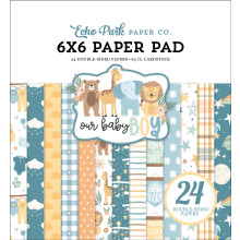 ECHO PARK PAPER COMPANY Baby Boy Echo Park dobbeltsidet papirpude 6""""X6"""" 24/pk.