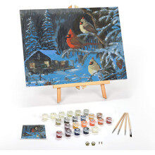 Ledgebay Kit di pittura fai da te con i numeri per adulti Tela incorniciata Kit per pittura con i numeri da principiante ad avanzato I kit includ