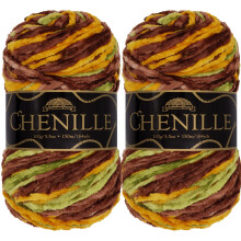 JubileeYarn Chenille-Garn  Kammgarn-Polyester  100 g/Strang  El Dorado  bunter mehrfarbiger Samt  Hkel- und Strickgarn  2 Strnge