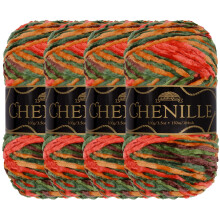 JubileeYarn Chenille-Garn  Kammgarn-Polyester  100 g/Strang  Walhalla  bunter mehrfarbiger Samt  Hkel- und Strickgarn  4 Strnge