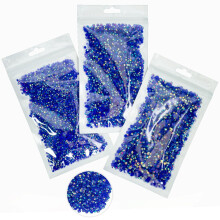 qiipii 16000 KPL Royal Blue AB Hartsi strassit askarteluun 3mm 4mm 5mm tummansininen tasainen Jelly Stones Bulkki Timantit Jalokivet Korut kynsille K