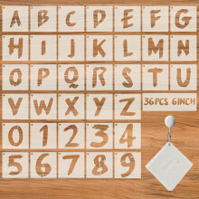 36 stuks lettersjablonen - herbruikbare cijfers en alfabetsjablonen - 6 inch cursief