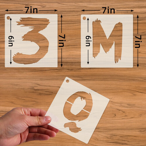 36 Pcs Letter Stencils - Reusable Numbers & Alphabet Stencils - 6 Inch Cursive 1