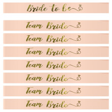 Lunhoo 8 Pack Team Bride Sash S?t Polterabend Sashes Team Bride Sash til brudefest og bryllupsfester (rosaguld)