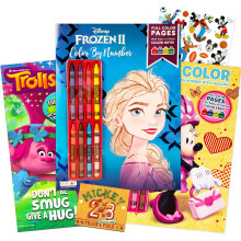 Disney Color by Numbers Books for Girls Set ~ 3 csomagos kifestoknyv-csomag Minnie Mouse s Frozen 2 trollokkal, matrickkal (Sznenknti kifestokn