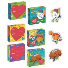 Peaceable Kingdom Valentinskarten fr Kinder im Klassenzimmer, Set mit 28 Valentinstagsgeschenken Sport-Radiergummi