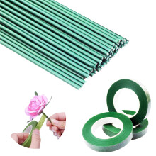 Arlai Blumenarrangement-Set mit 3 Rollen grnem Blumenpapierband und (2 Gauge) 40,6 cm Blumenstieldraht, 50 Stck, fr Blumenstrau-Stielwickel, Flor