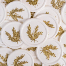 50 Stck goldfarbene und weie Wachssiegel-Aufkleber, handgefertigte Umschlagsiegel, selbstklebende Wachsaufkleber fr Hochzeit, Party, Einladung