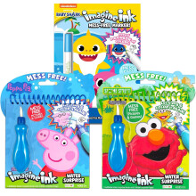 Paint with Water -supersetti taaperoille - Paketti, jossa on 3 sotkuista ilmaista kirjaa ja Water Surprise -siveltimet, mukana Baby Shark Sesame Stre