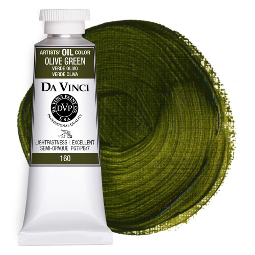 DA VINCI MALINGER Professionel kunstner oliemaling Olivengr?n 37mL