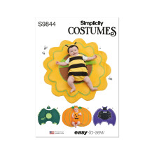 Simplicit Costumes de costume bulles pour bbs et couverture rversible Kit de patron de couture Code de conception S9844 XS-S-M-L Multicolor