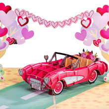 Paper Love Valentijnskaart, 3D Weg naar Liefde Pop Up Kaart, Cadeau voor Verjaardag, Bruiloft, Moederdag
