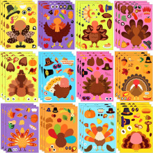 36 arkkia Thanksgiving Make-A-Turkey Tarrat Kiitospivn askartelut lapsille Kiitospiv Tee omat kalkkunatarrat Tee-se-itse-pelit Tarrat syksyn perh