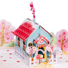 Paperinen rakkaus 3D Pop Up Ystvnpivkortti Love Nest -ponnahduskortit syntympivn hpiville kaikkina tilaisuuksina - 5"" x 7"" -kansi - Sislt