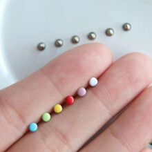 3 mm / 0,12 tommer mini nitteknopper Dobbelth?tte nitte r?rformede minimetalnitter i 10 farver til dukket?jssyningsprojekter (10 STK)