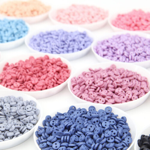 4 mm / 0,16 tommer Super Tiny Polyester Mat Finish Runde knapper Miniknapper Micro Mini-knap Perfekt til dukket?j (10 STK) 1
