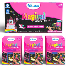 Skillmatics Party Favors (pakke med 15) - Magisk Scratch Art S?t til b?rn Enhj?rninger og prinsesser Pink Goodie Bag DIY Kunst & Craft Aktivitets