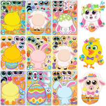 JOYIN 36 kpl psiisottelu Tee kasvotarrat Chick Bunny Sheep Egg -kuvioiduilla tarroilla lapsille Psiiskoristeet vesipullokoriin tarvikkeet Luokk