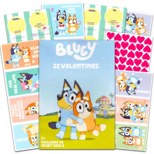Bluey Valentijnsdag Kaarten Super Set - Bundel met 32 Kaarten en Stickers