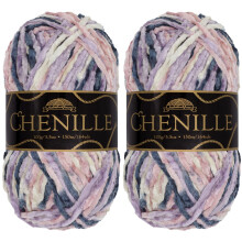 JubileeYarn Chenille-Garn  Kammgarn-Polyester  100 g/Strang  Jungbrunnen  bunter mehrfarbiger Samt  Hkel- und Strickgarn  2 Strnge