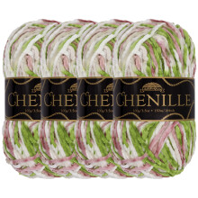 Jubil?umsgarn Chenille-garn - kamgarn - 100 g/n?gle - Edens have - broget flerfarvet fl?jl - h?kle- og strikgarn - 4 n?gler