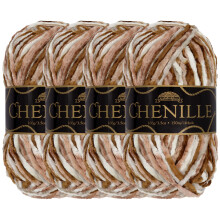 JubileeYarn Chenille-Garn  Kammgarn-Polyester  100 g/Strang  Lemuria  bunter mehrfarbiger Samt  Hkel- und Strickgarn  4 Strnge