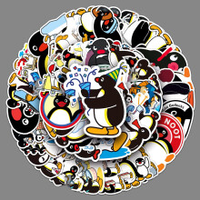 Pingu Stickers 50 Stuks Waterdichte Cartoon Pinguïn Stickers voor Fles Skateboard Laptop Auto