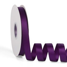 Violetti 5/8"""" X 50 Jaardia Yksivrinen satiininauha Kaksipuolinen korkeatiheyspolyesterikangasnauha lahjojen krimiseen hjuhlaksityt Hiusruseti