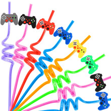 24 Pices Pailles de Cadeaux de Jeu Vido Pailles de Cadeau d'Anniversaire de Gamer Pailles de Jeu Rutilisables pour Enfants Adolescents Garons