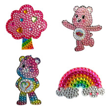 StickerBeans De Originele Rhinestone Sticker - Care Bear Collectie (2" x 2", 4-Pack) - Sprankelend, Plakrug