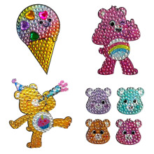 StickerBeans De Originele Rhinestone Sticker - Care Bear II Collectie (2" x 2", 4-Pack) - Sprankelend, Plakrug - Versier, Verzamel, Ruil, Cadeau -