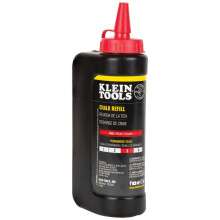 Klein Tools CHLK14R Markeerkrijt Navulling Helderrood 14-Ounce Knijpfles Semi-permanent vervagend en waterbestendig krijt