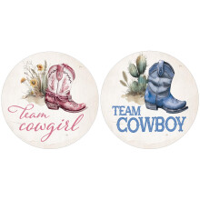 Western Baby Gender Reveal Party Cowboy tai Cowgirl Team He tai Team She -tarrat - 40 tarraa