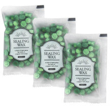Mceal Lot de 300 perles de cire  cacheter en forme octogonale, 100 pices, lot de 3 (vert herbe)