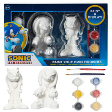 Innowacyjne projekty Sonic The Hedgehog DIY Pomaluj wlasne figurki Zestaw artystyczny i rekodzielniczy dla chlopcσw - Sonic & Knuckles The Echidna