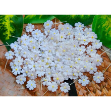 HukDok Mini Bloemen met Draadsteel Moerbei Papieren Bloem Versiering Kaart Craft Supplies Scrapbooking DIY Kaart Ambachtelijke Projecten. (Wit)