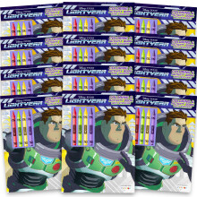 Disney Buzz Lightyear Party Favor Pack ~ Le lot comprend 12 packs de jeu remplis d'autocollants, de livres de coloriage, de crayons | Articles de