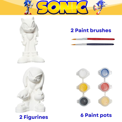 Sonic The Hedgehog DIY Måla Dina Egna Figurer - Sonic & Knuckles 1