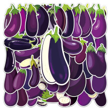 Aubergine Stickers 50 Stuks Leuke Grappige Waterdichte Stickers voor Flessen Skateboards Laptop