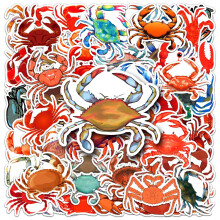 Kreeft Stickers 50 Stuks Vinyl Schattige Ocean Dier Sticker voor Waterflessen Skateboard Laptop Scrapbook