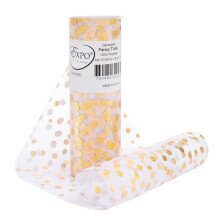 Expo International Decorative Fancy Folie Polka Dot Tyll Rulle/spole p 6 X 10 Yards Ltt polyester Tyll Tyg fr brllop blommor eller festdekora
