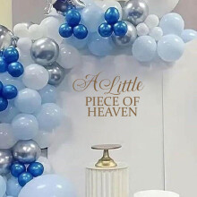 CANTLY A Little Piece of Heaven Baby Shower Party Decal Sign - Heavensent Birthday Wall Decal Funny Heavenly Birthday Party Decorations Supplies