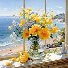 PRASIO Paint by Numbers Kit til voksne Begynderblomster Voksen Paint by Number Kits p? l?rred DIY Akryl akvarel oliemaling efter nummer til voksn