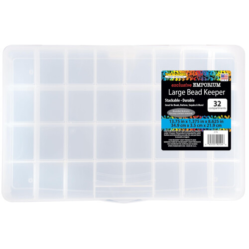 The Beadery Caja de almacenamiento de 32 compartimentos multicolor