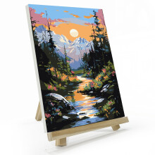 JOOZ Mountain Paint szm szerint felnotteknek Paint by Numbers Kit felnotteknek kerettel DIY Tjfestk szm szerint kszletek Keretezett vszon olajf