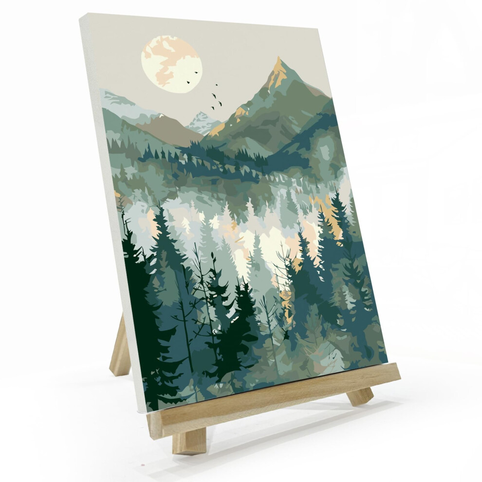 Jooz Mountain Paint By Number For Adults Paint By Numbers Kit For Adults With Frame Diy Mountain Landscape Paint By Number Kits Framed Canvas Oil