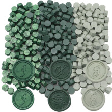 300 Stck Wachssiegelperlen, grne Mischung, Siegelwachsperlen fr Wachssiegelstempel, olivgrnes Wachssiegelperlen-Set mit 3 Farben, salbeigrne