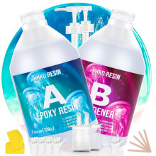 KHKD RESIN Kit di resina epossidica trasparente - Resina Epoxica da 2 galloni - Autolivellante a basso odore senza bolle Rapporto 1:1 Kit di resi
