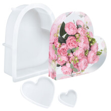 KISREL Stampo in resina a forma di cuore grande Stampi in silicone a forma di cuore per resina epossidica Stampi grandi per conservazione di fior